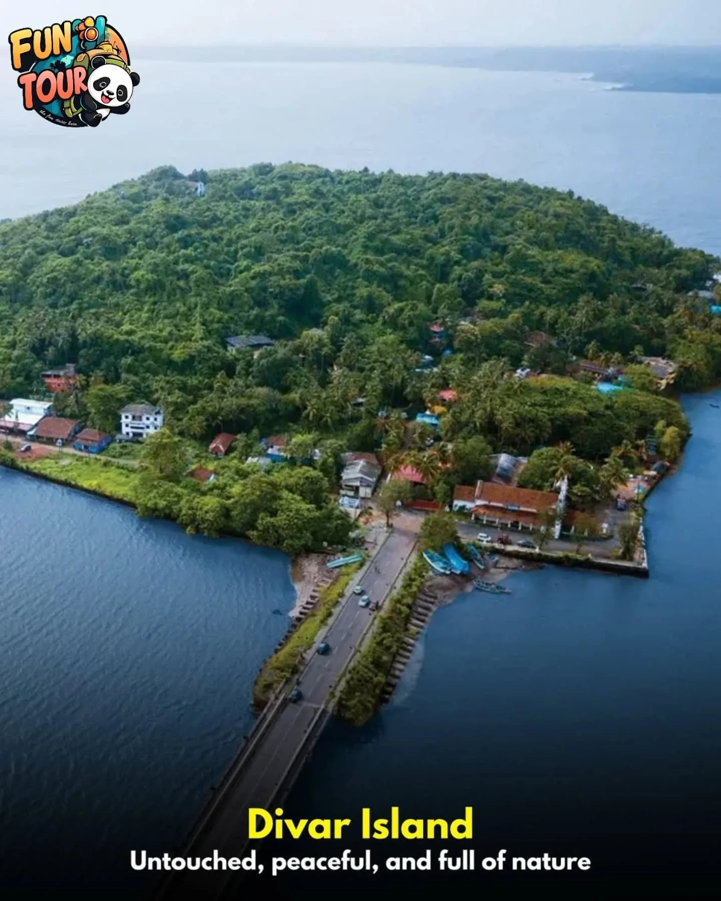 Aerial view across the green Mandav landscape