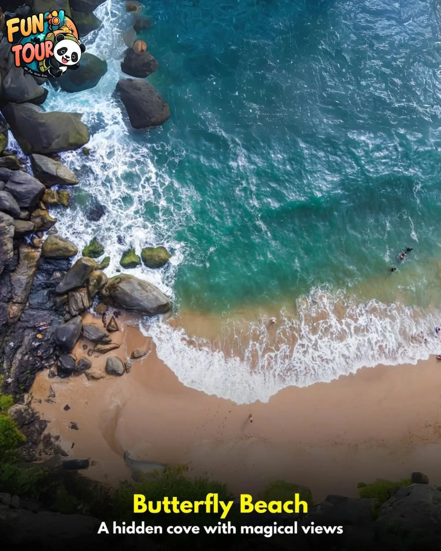 Waves rolling onto a bright, open beach